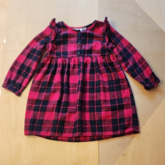 The Childrens Place- Plaid Red and Black Kids Dress. Size 5T - Picture 1 of 4